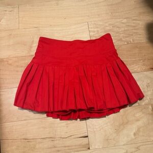Gold Hinge Candy Red Tennis Skirt